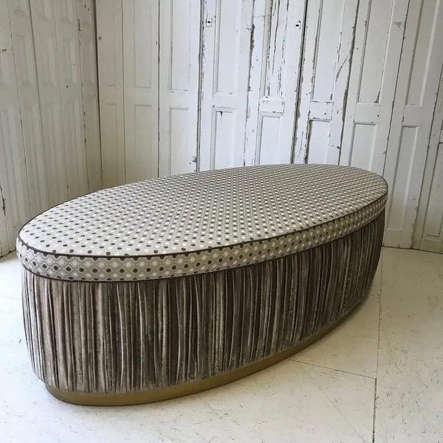 Beautiful hand-made Italian ottoman pouf. This very special piece is sturdy, comfortable and elegant adding a special...