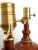 Lamp Pair Mahogany Brass & Shades For Sale In Miami - Image 6 of 12