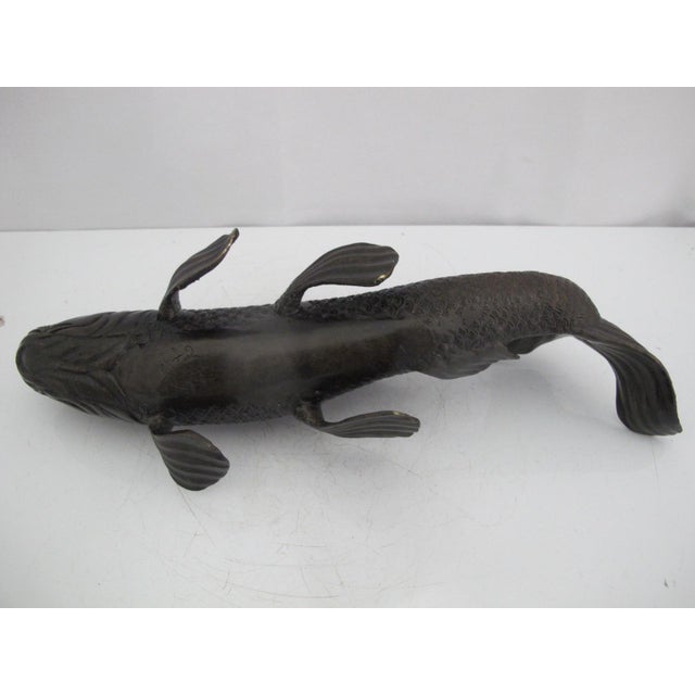 Japanese Okimono Carp Koi Fish Bronze Meiji Sculpture For Sale - Image 13 of 13