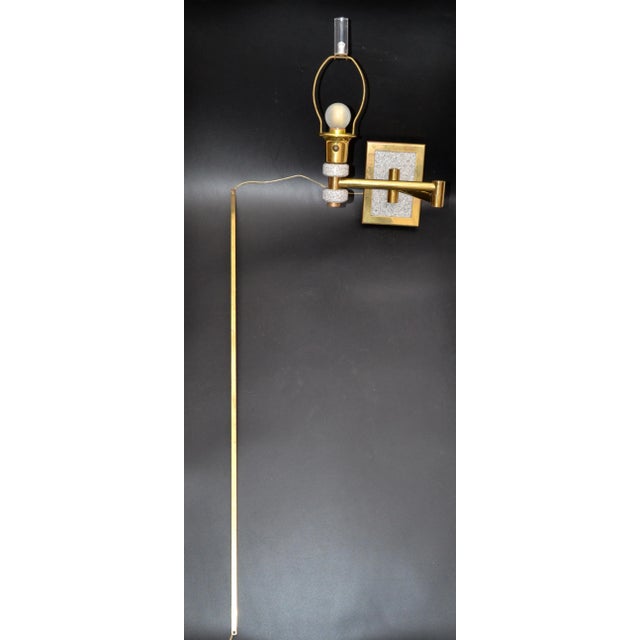 Hansen Style Lamps Retractable Brass & Stone Sconces Wall Lights Pair For Sale In Miami - Image 6 of 13