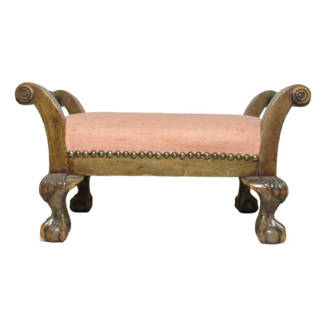 Antique English Foot Stool For Sale
