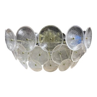 West Elm Glass Disk Chandelier For Sale