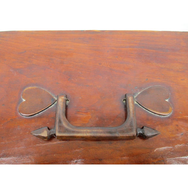 Wood Antique Folk Art Hand Carved Jewelry Box or Trinket Box For Sale - Image 7 of 12