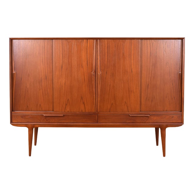 Mid-Century Danish Teak Model 13 Highboard by Gunni Omann for Omann Jun, 1960s For Sale