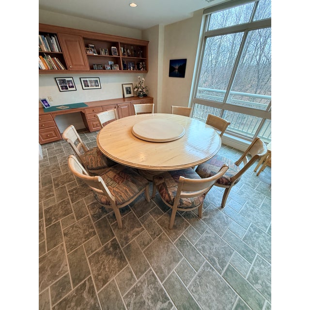 Large Round Kitchen Table With 8 Chairs For Sale In Washington DC - Image 6 of 13