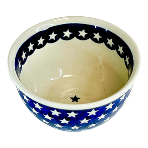 1980s Arts & Crafts Americana Stars Boleslawiec Polish Pottery Serving Bowl