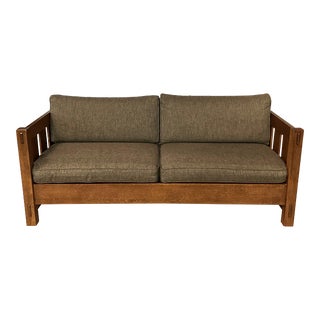 1990s Stickley Mission Collection "Settle" Two-Seat Sofa For Sale
