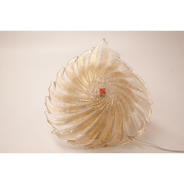 Metal Vetri Murano Glass Wall Lamp with Gold Inclusions from Barovier & Toso, 1960s For Sale - Image 7 of 9