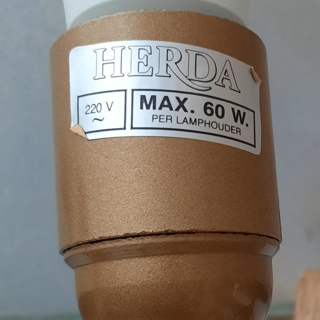 Floral Table Lamp with Glass Shade from Herda, 1980s For Sale - Image 9 of 11