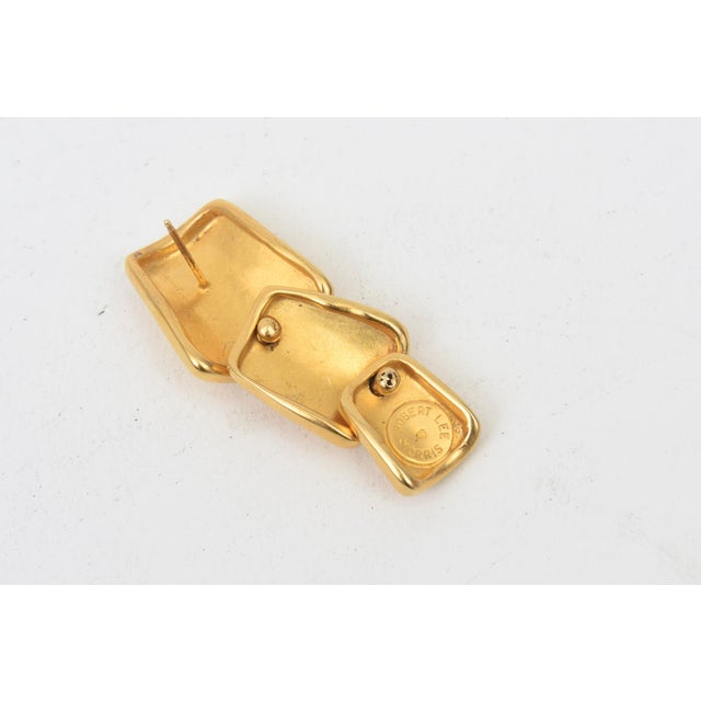 Vintage Robert Lee Morris Gold Plated Sculptural Dangle Earrings, 1980's For Sale - Image 9 of 10