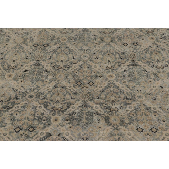 2010s Rug & Kilim’s Modern Classics Rug in Blue With Beige Floral & Geometric Patterns For Sale - Image 5 of 8