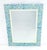 Shell Turquoise Green Colored Shell Tile Frame 38x48 Rectangle Frame Wall Mirror MINT! For Sale - Image 7 of 12