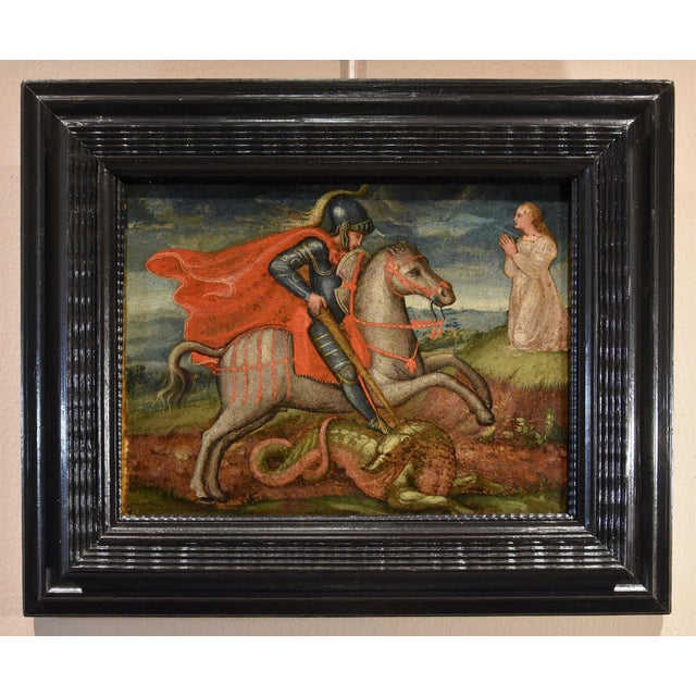 Alessio (or Alesso) Baldovinetti (Florence, 1427 – Florence, 1499) circle Saint George and the Dragon Oil on panel 32 x 42...