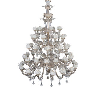 Rezzonico Chandelier in Murano Glass, Crystal and Bronze, 1950s For Sale