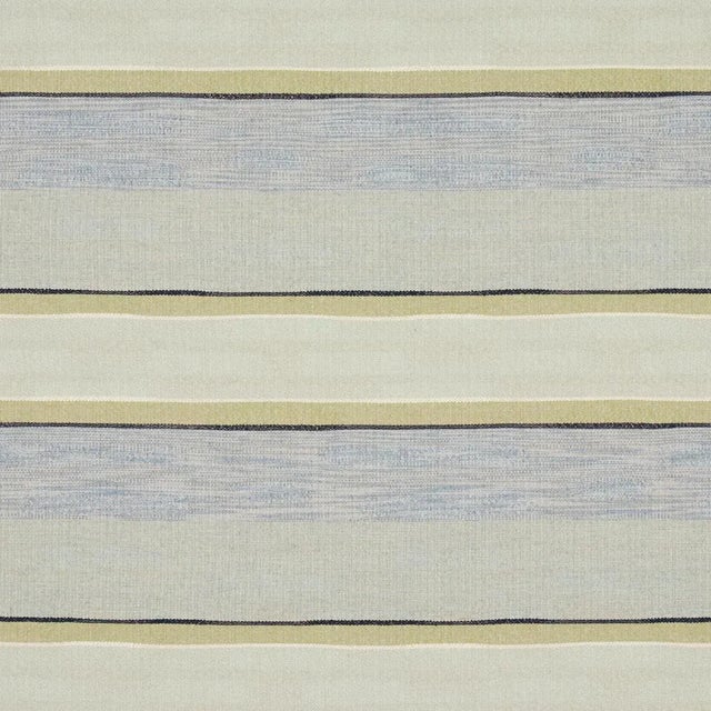 Schumacher Pikes Stripe Fabric In Aegean For Sale