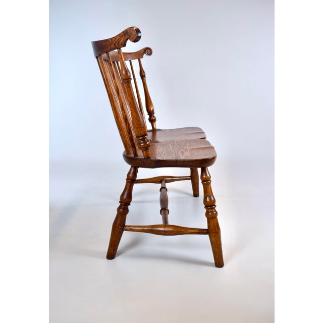 20th Century American Comb Back Windsor Settee Bench For Sale - Image 12 of 16