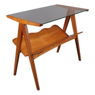 Mid-Century Modern Italian Side Table with Magazine Rack, 1960s For Sale