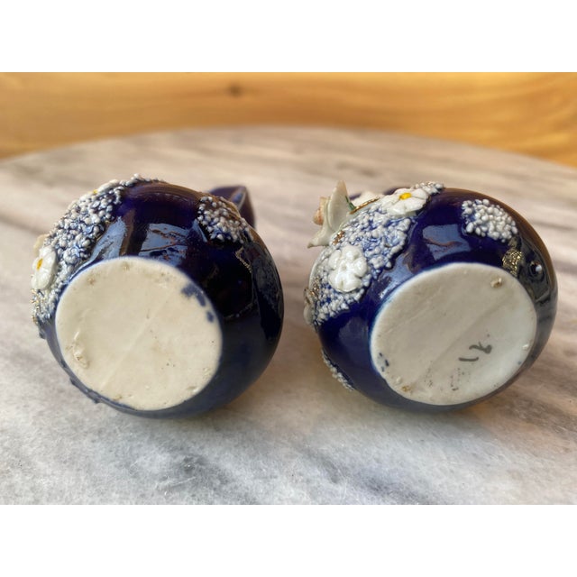 Ceramic Mid 19th Century Old Paris Cobalt Vases- a Pair For Sale - Image 7 of 7
