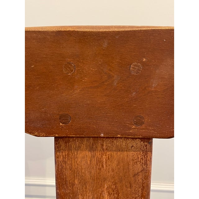 Brown Mid 20th Century T-Chair Brutalist Chairs, Two Available For Sale - Image 8 of 9