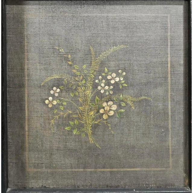 19th Century Chinoiserie Folding Screen, Hand-Painted Leather For Sale - Image 9 of 10