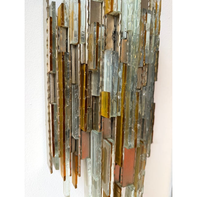 Pair of Hammered Glass Silver Iron Sconces by Poliarte, Italy, 1970s For Sale - Image 12 of 12