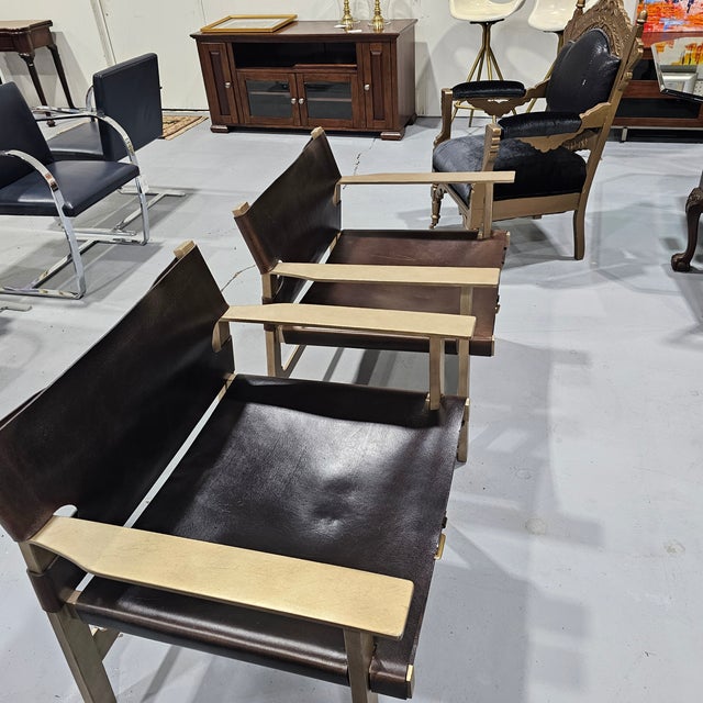 2000 - 2009 Pair of Bernhardt Aspen Leather Chairs For Sale - Image 5 of 7