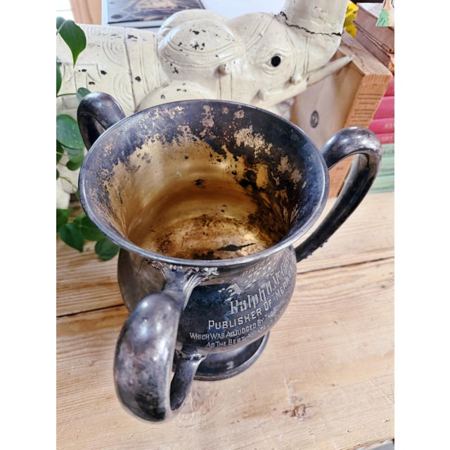 Metal 1912 Silver Plated Newspaper Publishing Trophy For Sale - Image 7 of 9