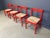 Vintage Red Lacquer and Wicker Dining Chairs, 1970s, Set of 4 For Sale - Image 9 of 11