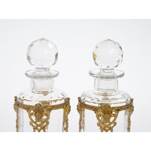 Antique Pair French Gilt Bronze-Mounted Baccarat Glass Vanity / Perfume Bottle For Sale In New York - Image 6 of 10