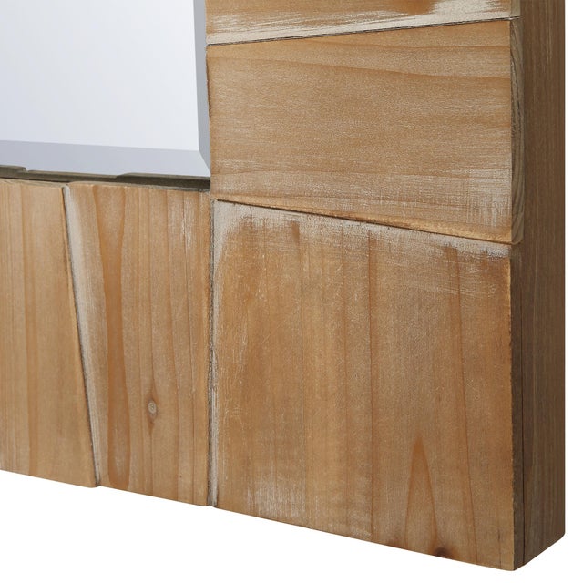 2020s Ayanna Gray Washed Wood Mirror For Sale - Image 5 of 6