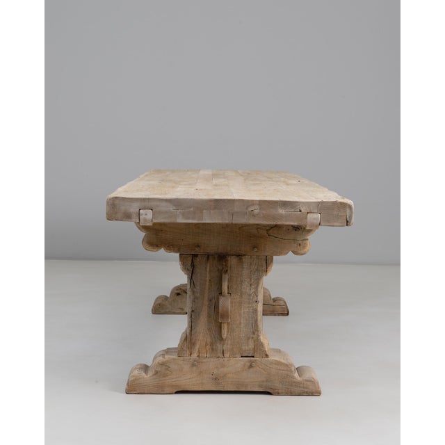 20th Century French Oak Trestle Dining Table For Sale - Image 13 of 18