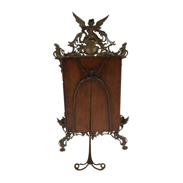 19th C. Art Nouveau Table Top Bronze Mirror For Sale - Image 5 of 9