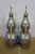 Metal Antique Chinese Champleve Cloisonne Double Gourd Turquoise Mantel Vases Urns 12" For Sale - Image 7 of 17