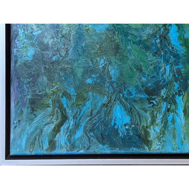 Textile Nancy Paris Pruden "Cypress Creek" Contemporary Naturalistic River Landscape Nature Painting, 2020s For Sale - Image 7 of 10