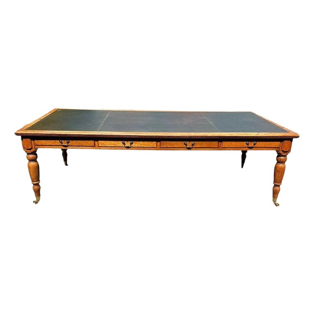 English Oak Conference Table, Desk or Dining Table, 1890s For Sale