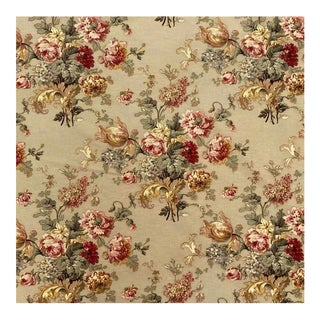 18 Yards Vintage Ralph Lauren Floral Cabbage Roses Upholstery Fabric For Sale