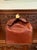 English Vintage Leather Weekender Doctor's Style Bag With Brass Frame - Made Exclusively for Mercedes Benz For Sale - Image 3 of 8
