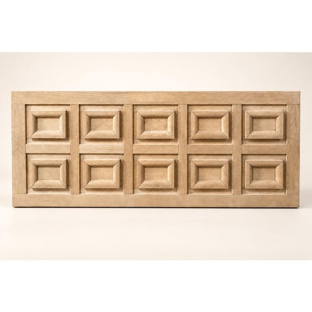 1960s Headboard in Limed Wood, 1960s For Sale - Image 5 of 5