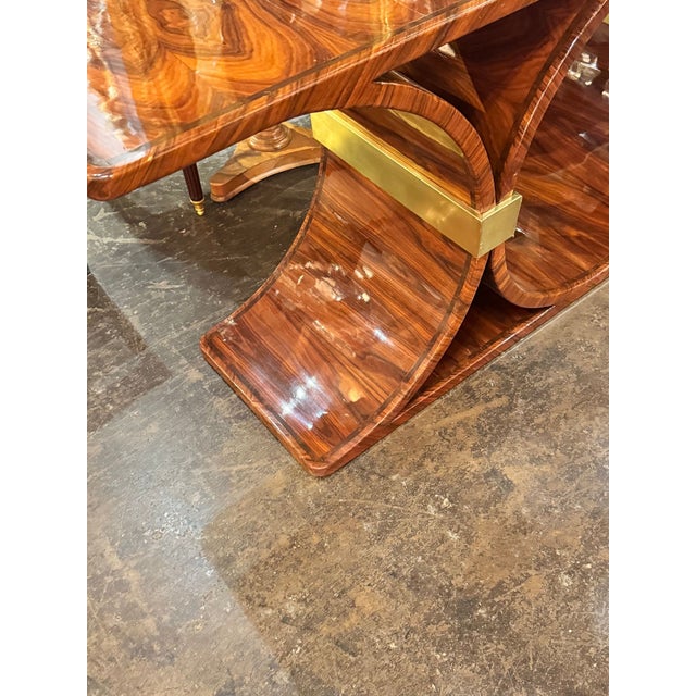 Wood MCM Art Deco Style Black Walnut Console For Sale - Image 7 of 9