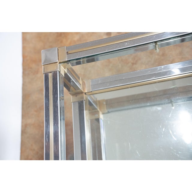 Large Italian Modern Rectangula Cocktail or Coffee Low Table of Chrome and Brass For Sale - Image 13 of 15