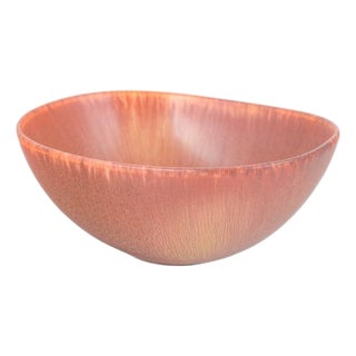 Organically Shaped Warm Rose Glazed Bowl by Carl-Harry Stålhane for Rörstrand For Sale