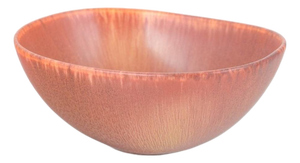Organically Shaped Warm Rose Glazed Bowl by Carl-Harry Stålhane for Rörstrand