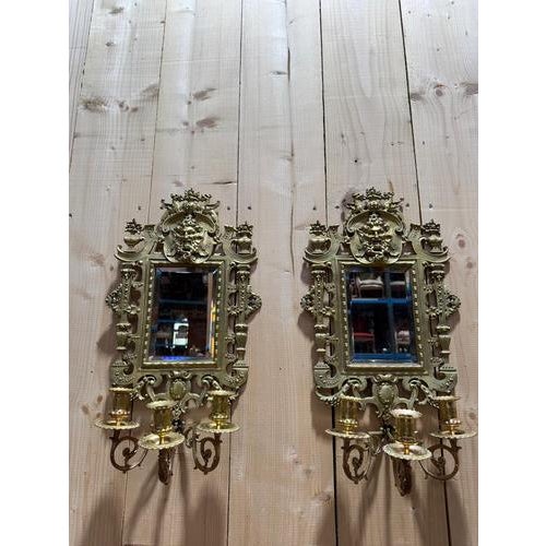 Metal Napoleon III Bronze Mirrors, Set of 2 For Sale - Image 7 of 7