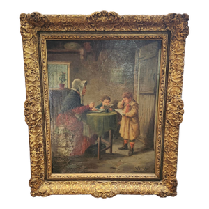 19th Century Dutch Oil Painting, Framed