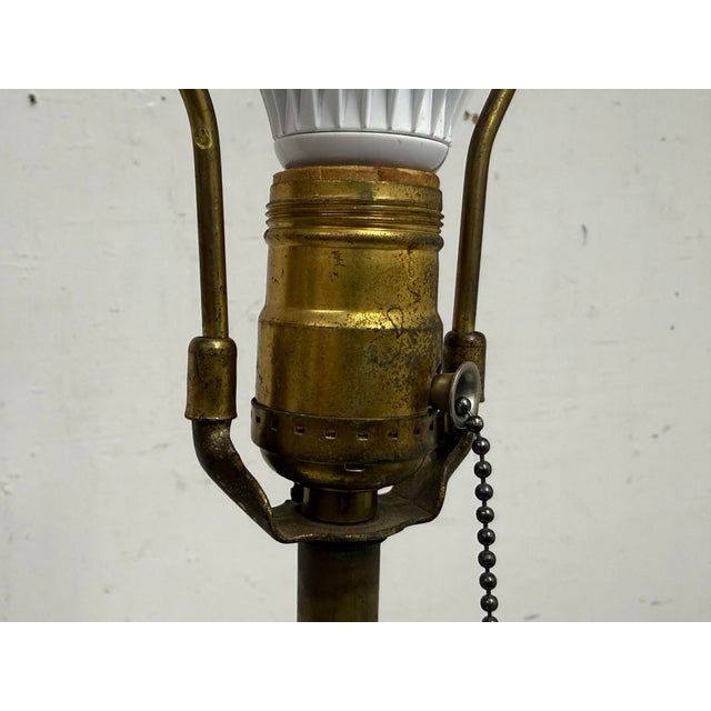 Late 20th Century Vintage Etched Brass Table Lamp For Sale - Image 5 of 12