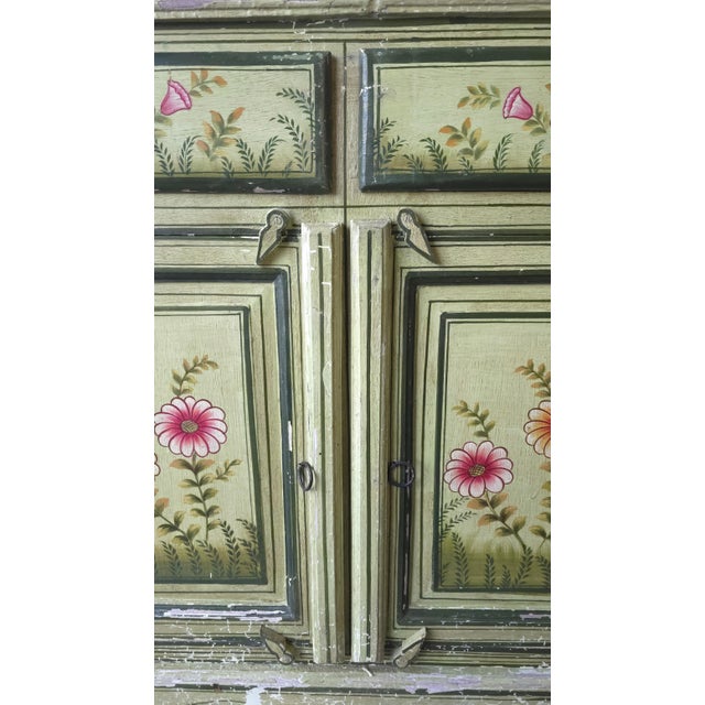 Antique French Country Hand Painted Cabinet For Sale In Las Vegas - Image 6 of 9