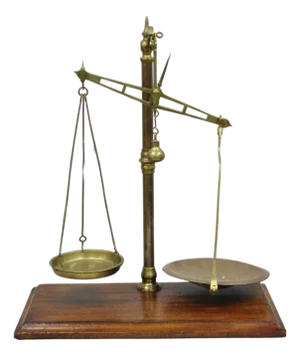 Antique W.& T. Avery English Victorian Brass & Mahogany Balance Beam Scale