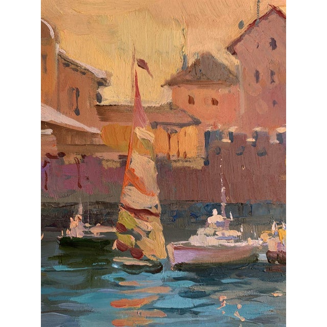 Oil Painting Evening at the Yacht Club Yuriy Suprunchuk For Sale - Image 6 of 12