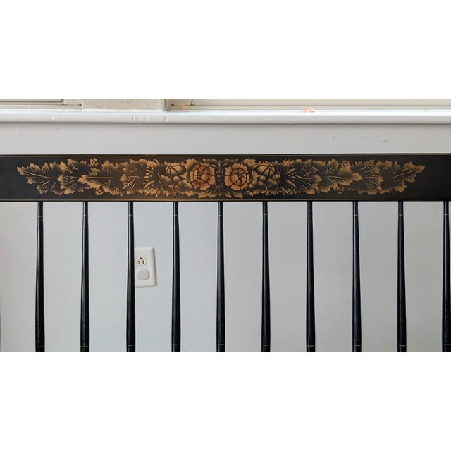 Wood Hitchcock Stenciled Deacon Bench From Early 1970s For Sale - Image 7 of 7