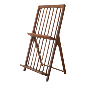 Mid Century Danish Modern Walnut 2-Tier Magazine Rack